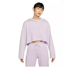 Nike Yoga Luxe Cropped Pullover Fleece Hoodie NWT